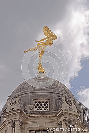 The statue of Ariel on the Bank of England Editorial Stock Photo