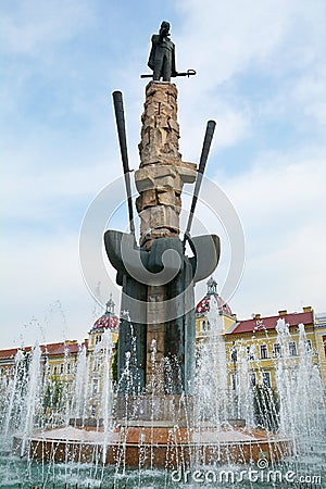 Statue of Avram Iancu at Cluj Napoca Square Stock Photo