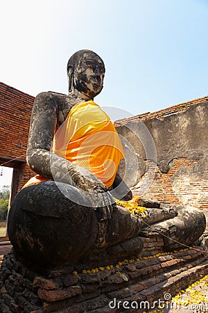 Statue in Ayuddhaya Thailand Stock Photo