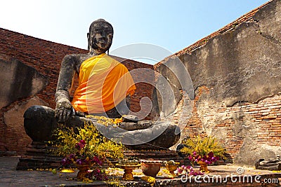 Statue of in Ayuddhaya Thailand Stock Photo