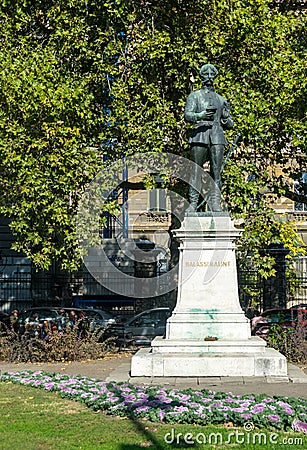 The statue of Balassi BÃ¡lint Editorial Stock Photo