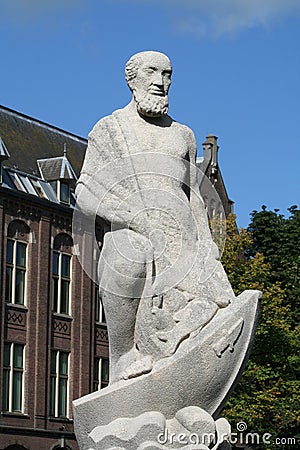 statue of Bartholomeus on the Bartholomeus-bridge Stock Photo