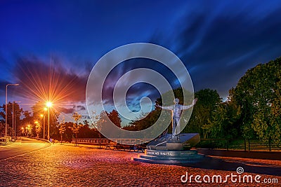 A statue for Brazdzionis in Pasvalys Stock Photo