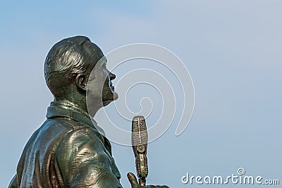 Statue of Bob Hope in Military Salute in San Diego Editorial Stock Photo