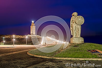 Statue of Breogan in A Coruna, Galicia, Spain Stock Photo