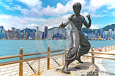 The statue of bruce lee hong kong Editorial Stock Photo