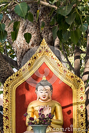 Statue of Buddha in ancient temples in Myanmar Stock Photo