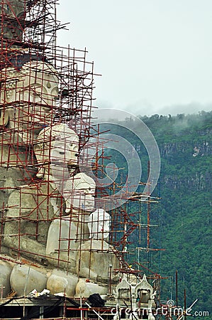 Statue of Buddha construction Stock Photo