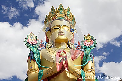 Statue of Buddha near Diskit Monastery in Nubra Valley, Ladakh, India Stock Photo