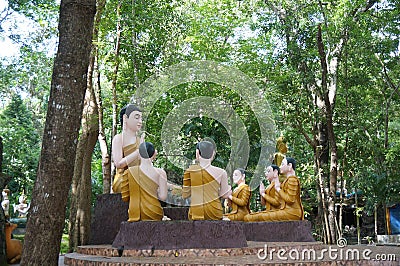 Statue of Buddha taught his disciples Stock Photo