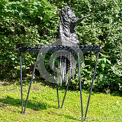 Statue of the Bull in the Governor`s Garden in Yaroslavl, Russia Editorial Stock Photo