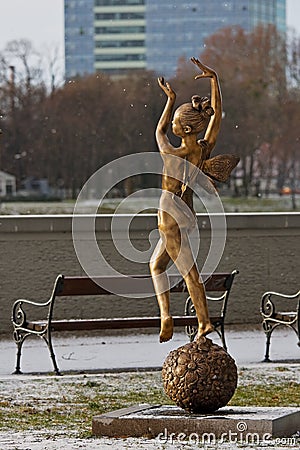 Statue Butterfly girl Stock Photo