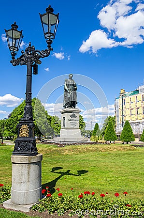 Statue of Carl XIV. Norrkoping, Sweden Stock Photo