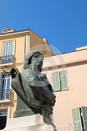 Statue Championnet in Antibes Stock Photo