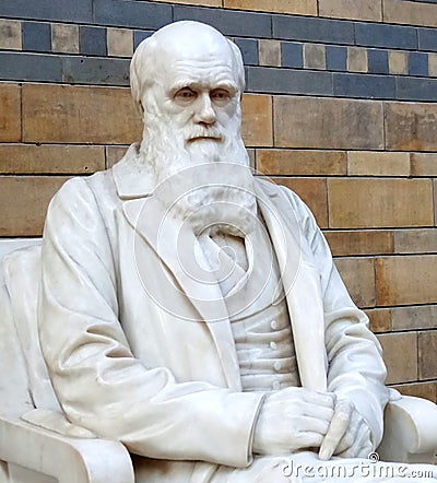 Statue of Charles Darwin Editorial Stock Photo