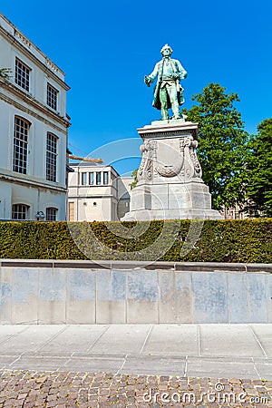 Statue Charles de Lorraine on Museumstraat, Brussels, Belgium Stock Photo