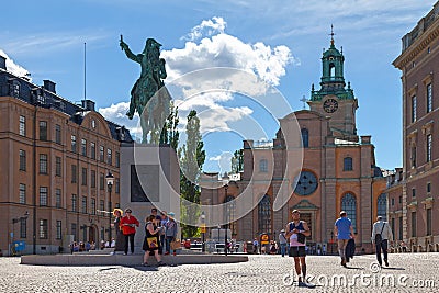 Statue of Charles XIV John in Stockholm Editorial Stock Photo