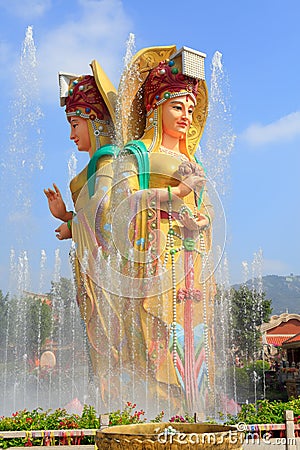 Statue of the chinese sea goddess mazu, srgb image Editorial Stock Photo