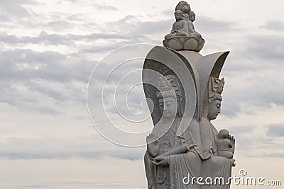 Statue of a Chinese warrior at the Buddhist temple Editorial Stock Photo