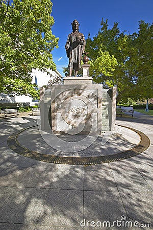 Statue of Christopher Columbus Stock Photo