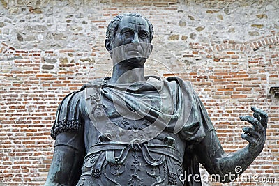Statue of the city founder Julius Caesar Stock Photo