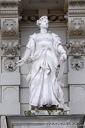 Statue of Commerce, allegorical representation, detail of Town Hall, Graz Stock Photo