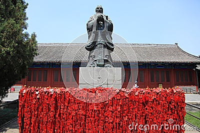 Statue of Confucius and temple, Beijing Editorial Stock Photo
