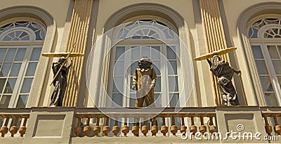 Statue of Dali in exterior of Dali Museum. It was opened on 1974 and houses largest collection of works by Salvador Dali. Figueres Editorial Stock Photo