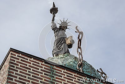 Statue in Damascena Ethnographic Complex in Bulgaria Editorial Stock Photo