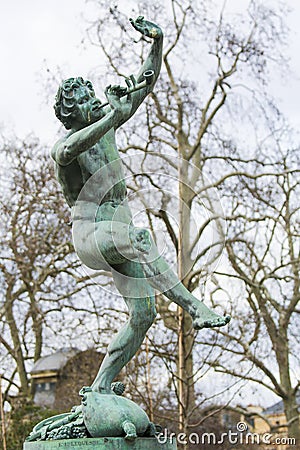 Statue of Dancing Faun in the Jardin de Luxembourg, Paris, France Stock Photo