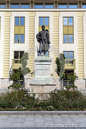 Statue of Daniel Berzsenyi in Szombathely, Hungary Editorial Stock Photo