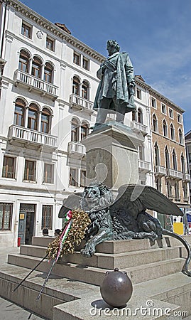 Statue of Daniel Manin in Venice. Italy Editorial Stock Photo