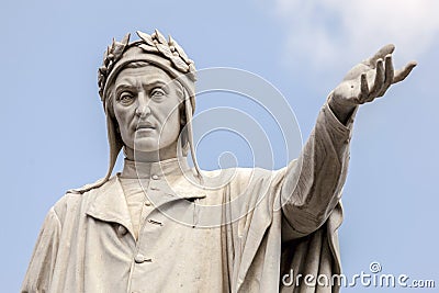 Statue of Dante Alighieri in Naples, Italy Stock Photo