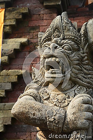 A statue detail in Tirta Empul temple. Tampaksiring. Gianyar regency. Bali. Indonesia Stock Photo