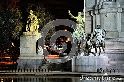 Statue of Don Quijote in Madrid, Spain Stock Photo