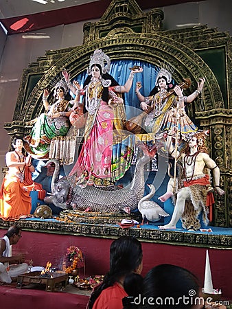 Statue of durga pratima calebrated in West Bengal of India Editorial Stock Photo