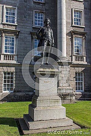 Statue of Edmund Burke at Trinity College, Dublin, Ireland, 2015 Editorial Stock Photo