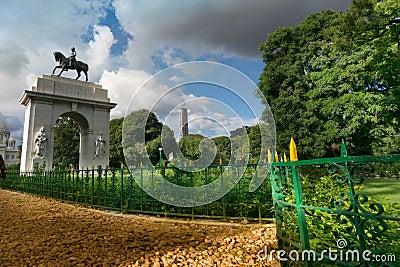 Statue of Edwards VII, Victoria Memorial, Kolkata Stock Photo