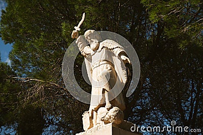 Statue of Elijah, Mount Carmel Israel Stock Photo