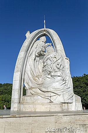 Statue of the enthrone of St Stephen of Hungary Esztergomi, Hungary Stock Photo