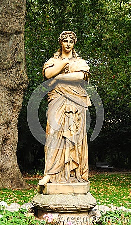 Statue of Euterpe, Bloomsbury, London Editorial Stock Photo
