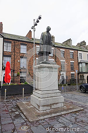 Statue of famous British philanthropist Editorial Stock Photo