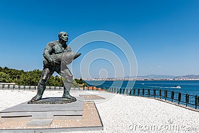 Statue of famous Turkish Corporal, Seyit Cabuk Stock Photo