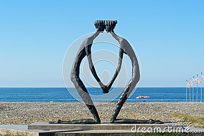 Statue First Love on Seaside in Batumi, Georgia Editorial Stock Photo