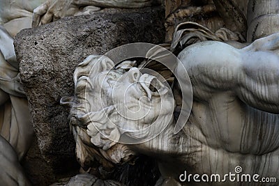 Statue in a fountain near the royal palace in Vienna Austria Stock Photo