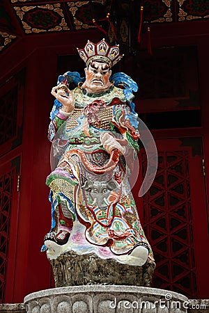 Statue of the Four Heavenly Kings in Chinese Mythology and Legends. Stock Photo