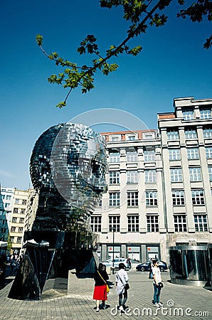 Kafka kinetic sculpture by David Cerny Editorial Stock Photo