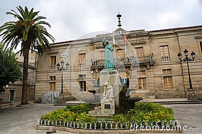 Statue of Fray Salvado in Tui, Galicia, Spain Stock Photo