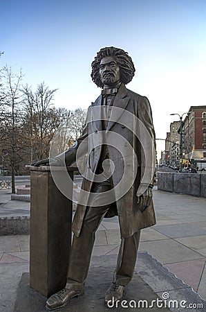 Statue of Frederick Douglass on Circle New York City Editorial Stock Photo