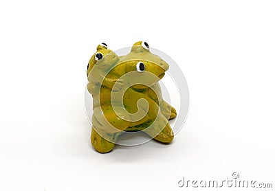 Statue of frog on a white background Stock Photo